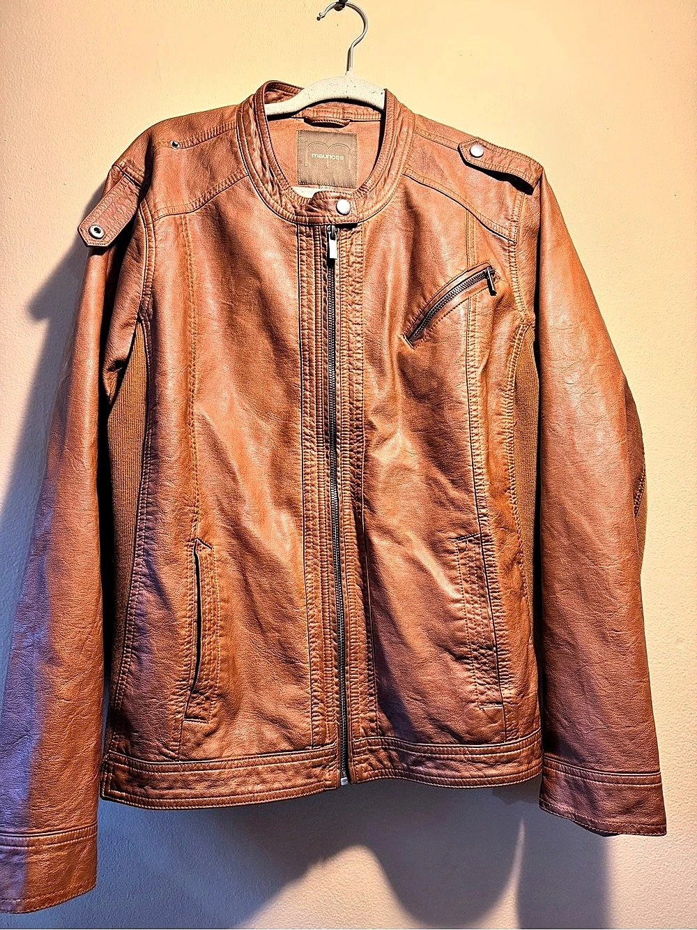 Maurices Leather Moto Jacket in Brown Size XXL Like New